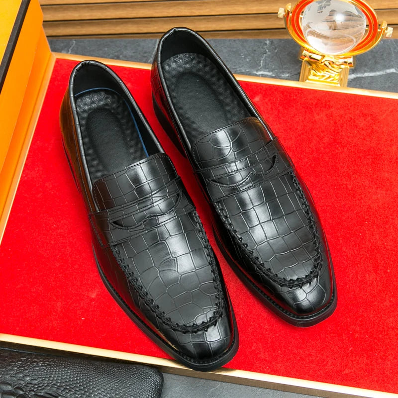 Luxury Loafers Men Slip-On Business,Office  and Wedding Dress Driving Shoes