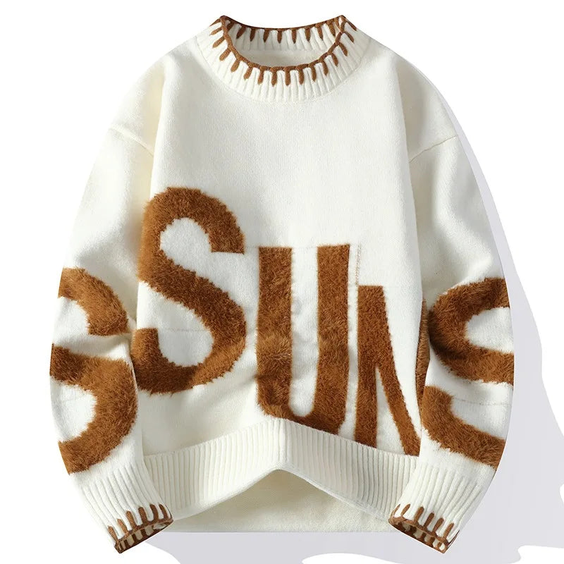 New Fashion Men Outwear O-neck Knitted Pullover Sweaters Man Loose Casual Sweaters Quality Male Pullovers