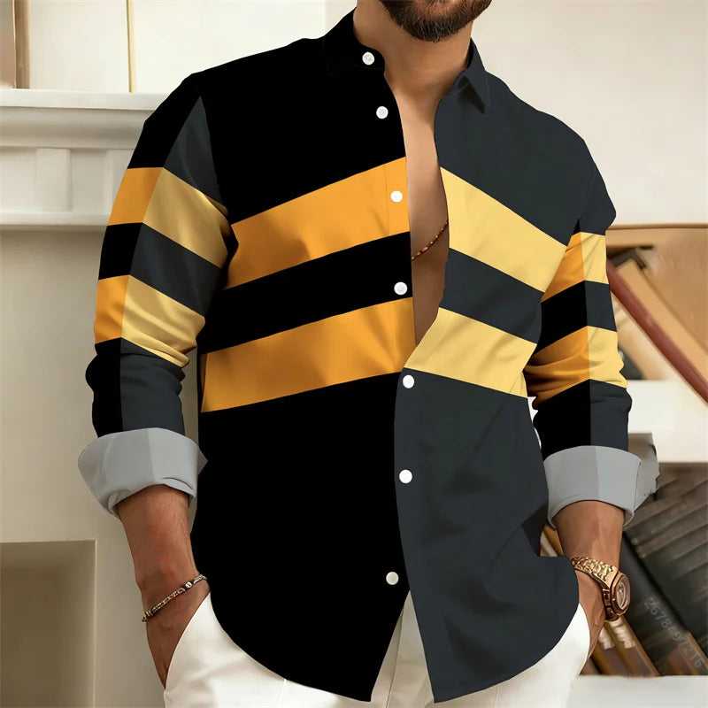 Long-Sleeve Shirt, Stylish Men's Shirt, Outdoor Streetwear Trendy Men's Top S-6XL