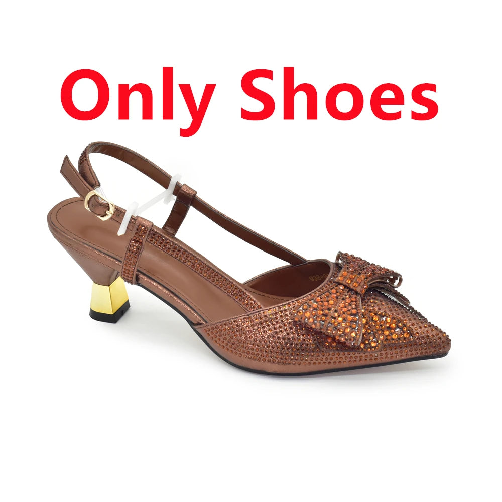 New Arrival Italian Shoe and Bag Set Designer Wedding Luxury  Shoes and Bag Set