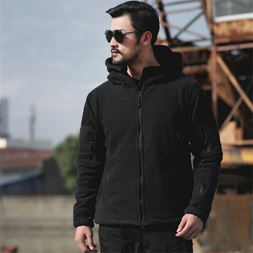 Military Winter Thermal Fleece Tactical Jacket Outdoors Sports Hooded Coat  Softshell