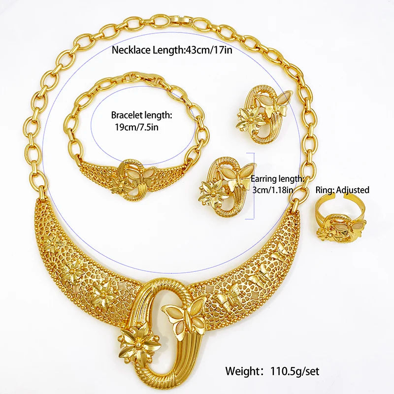 Dubai 18K Gold Plated Jewelry Set For Women High Quality Jewelry 4 Set