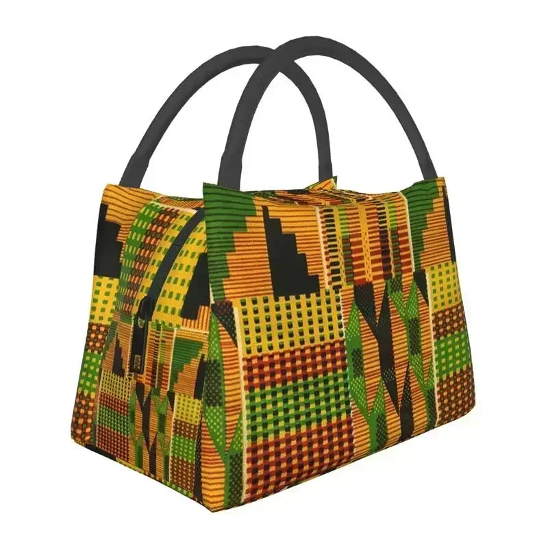 Ankara Print Insulated Lunch Bag for African Pattern Wax Design