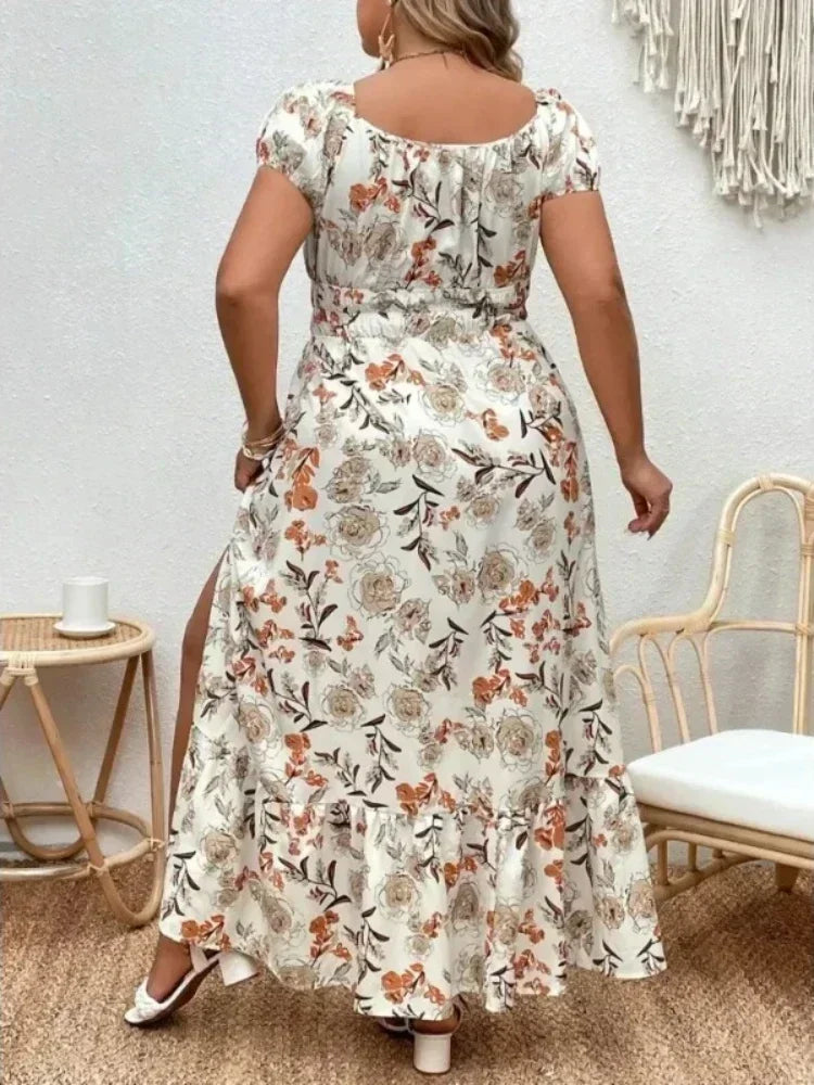 Outdoor Flower Casual Long Party Dress