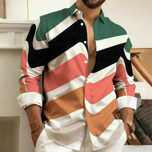 Long-Sleeve Shirt, Stylish Men's Shirt, Outdoor Streetwear Trendy Men's Top S-6XL