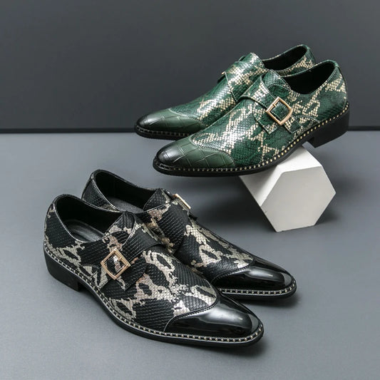 Chelsea Business Classic Leather Buckle Loafers, High Quality Low Heel Pointed Shoes
