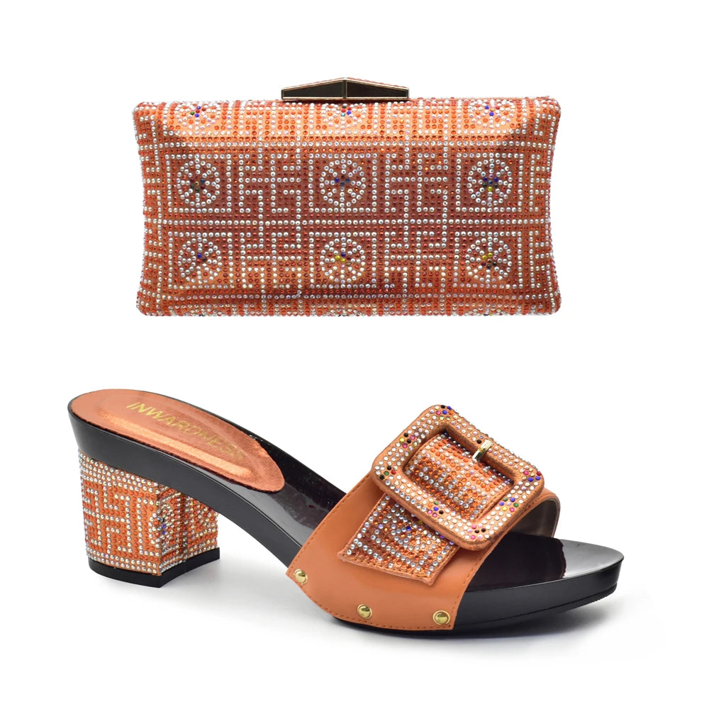 Wine Color Italian Shoes with Matching Bags