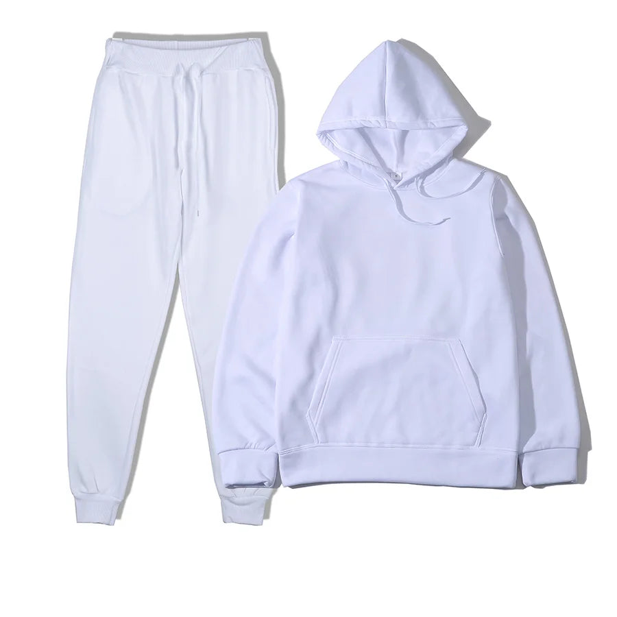 Winter New Solid Color Hoodie+pants  Sports Tracksuit