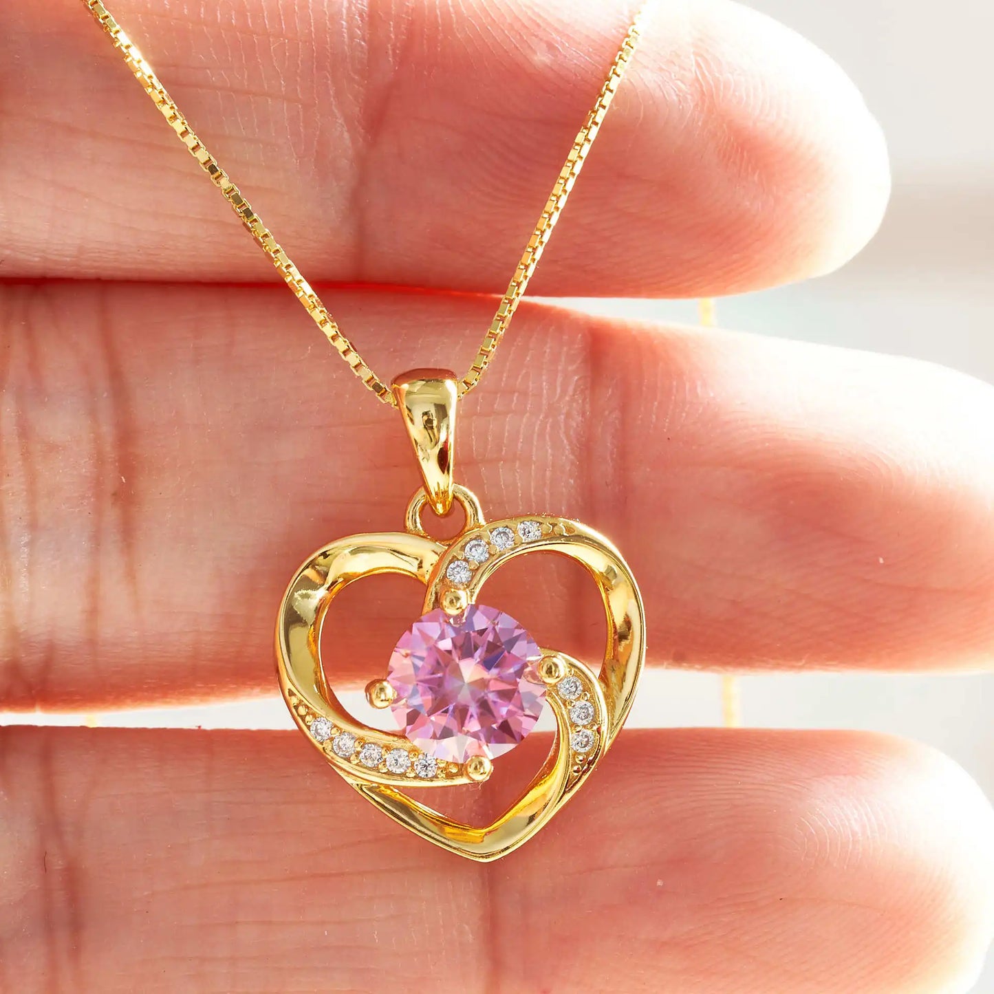 Gold Plated Classic Heart Pendant Necklace