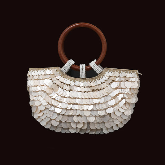New handmade beaded shell evening party handbag Premium style beach vacation bag