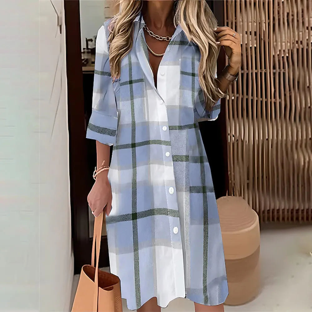Women's Long Sleeve Botton Dress