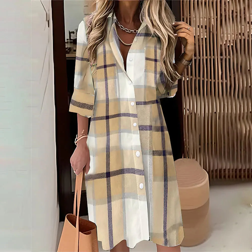 Women's Long Sleeve Botton Dress