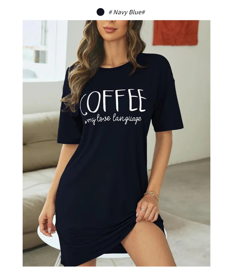 Sleepwear Dress Loose Fit Tee Nightwear Home Clothes Nightie Loungewear