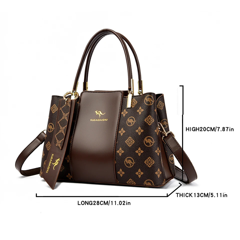 Luxury Leather  Handbag Large Capacity and Soft