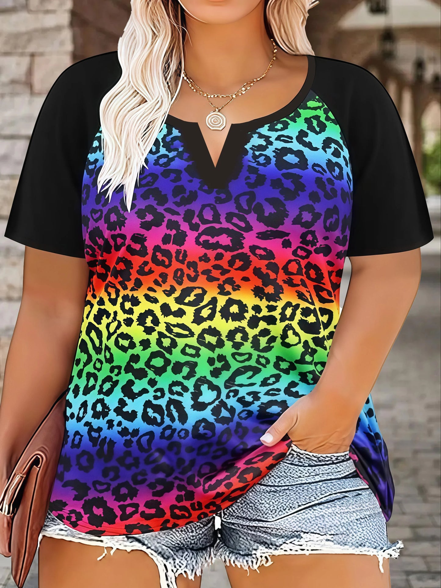 Leopard  Print Short Sleeve T-Shirt