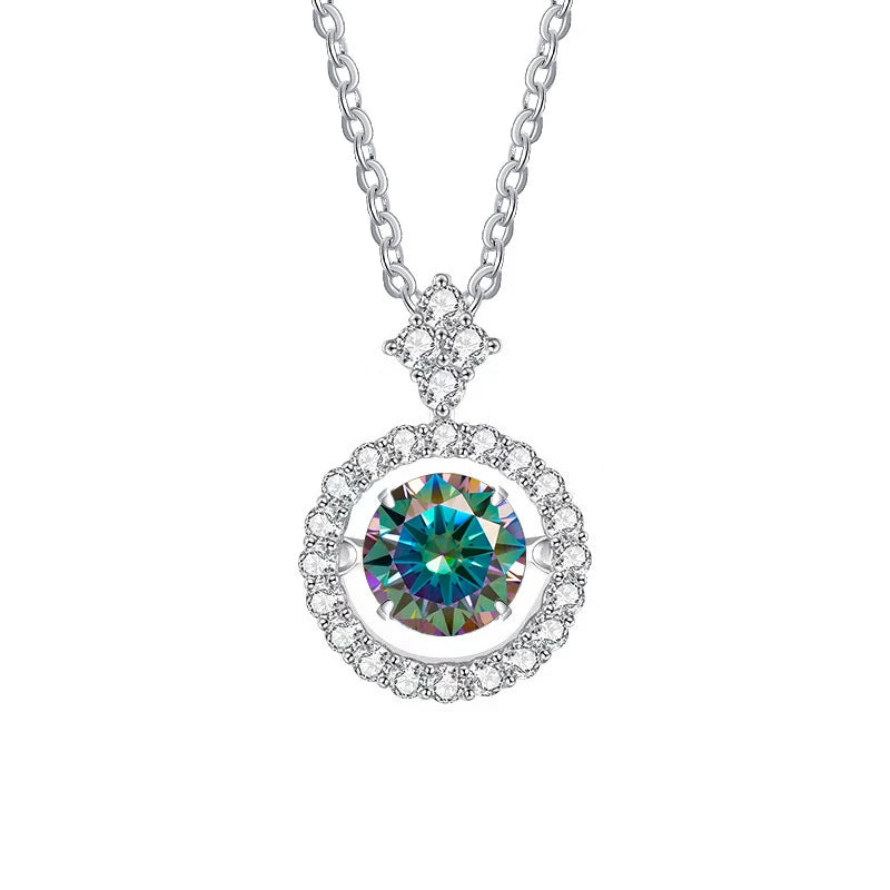 Simulated Diamond Necklace S925 Sterling Silver Jewelry