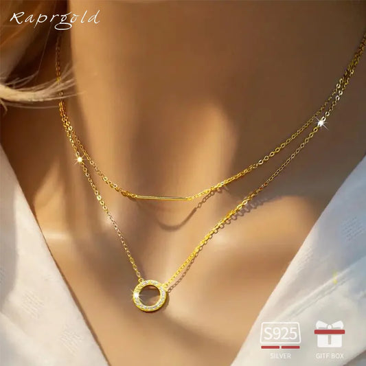 Pendant Necklace Double Layer Clavicle Chain