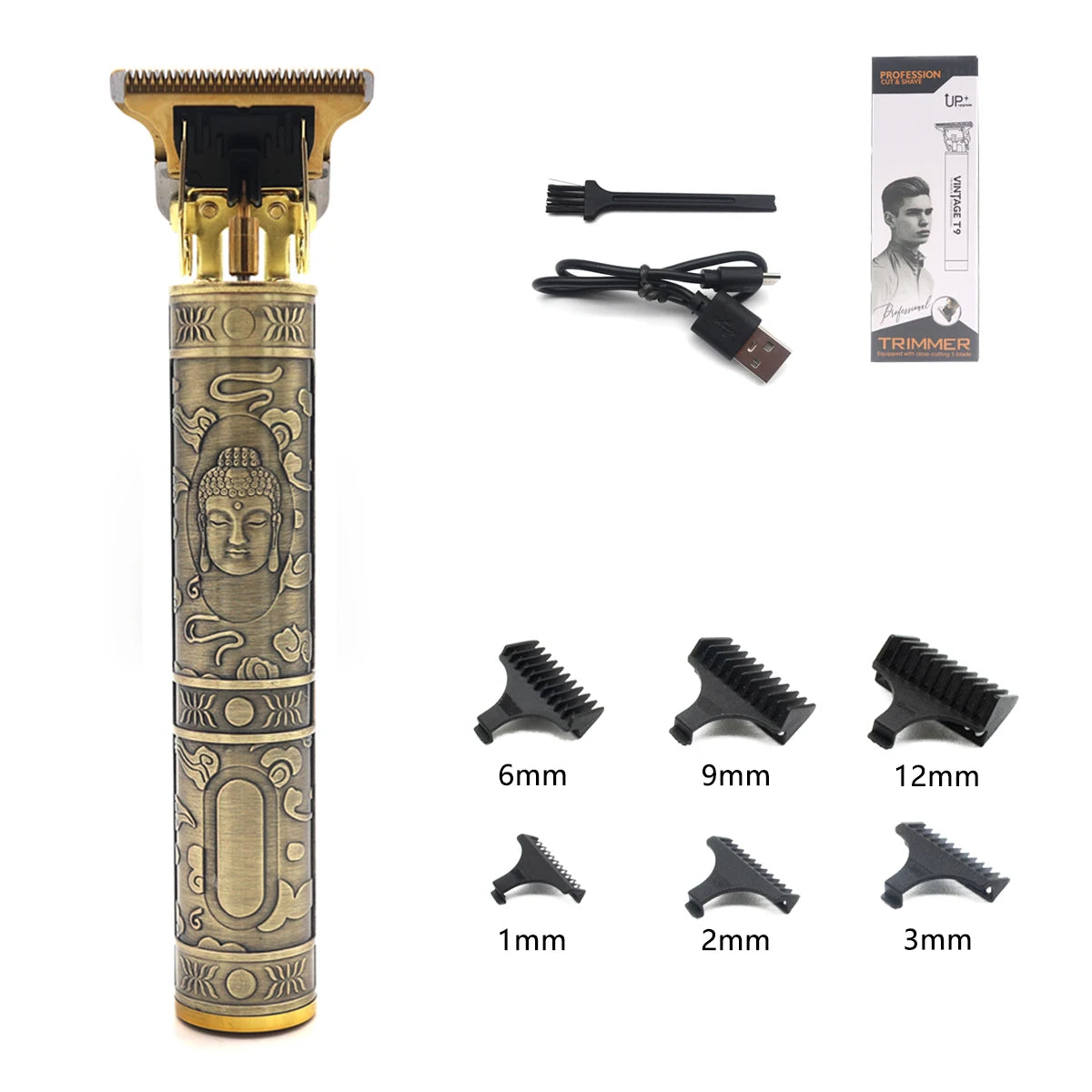 Hair Trimmer Machine Metal Body Stainless Steel Blade Hair Clipper Beard Trimmer for Men