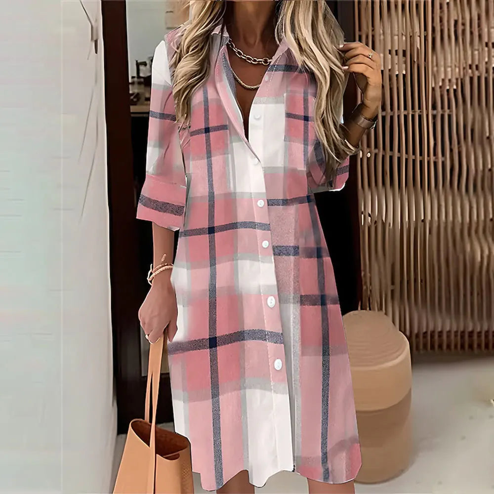 Women's Long Sleeve Botton Dress