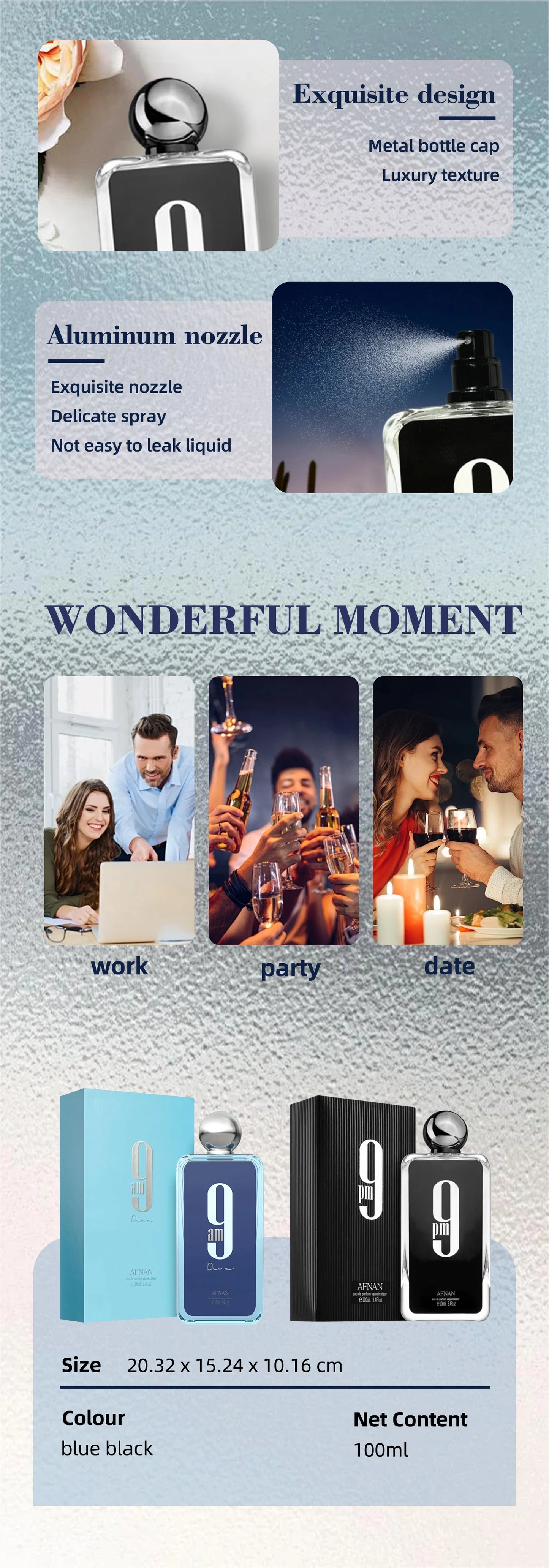 100ML Afnan 9 PM Rebel Unisex Eau De Parfum High Quality Perfume For Men And Women