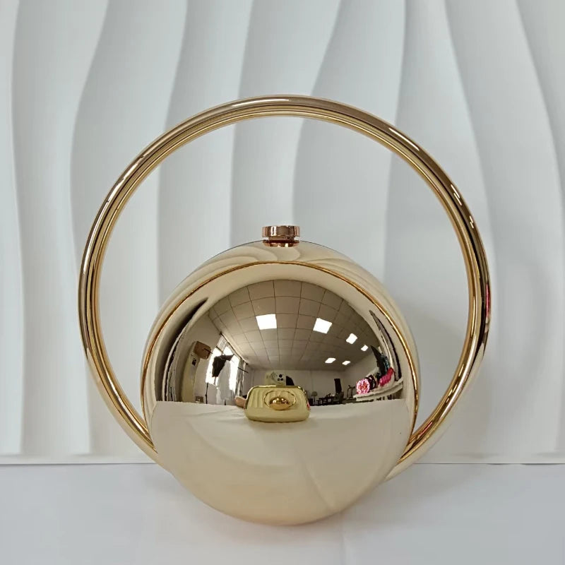 Exquisite Luxury Banquet Handbag Electroplated Handle Fashion Spherical Design Multi-functional Coin Purse Party Bag Acrylic Bag