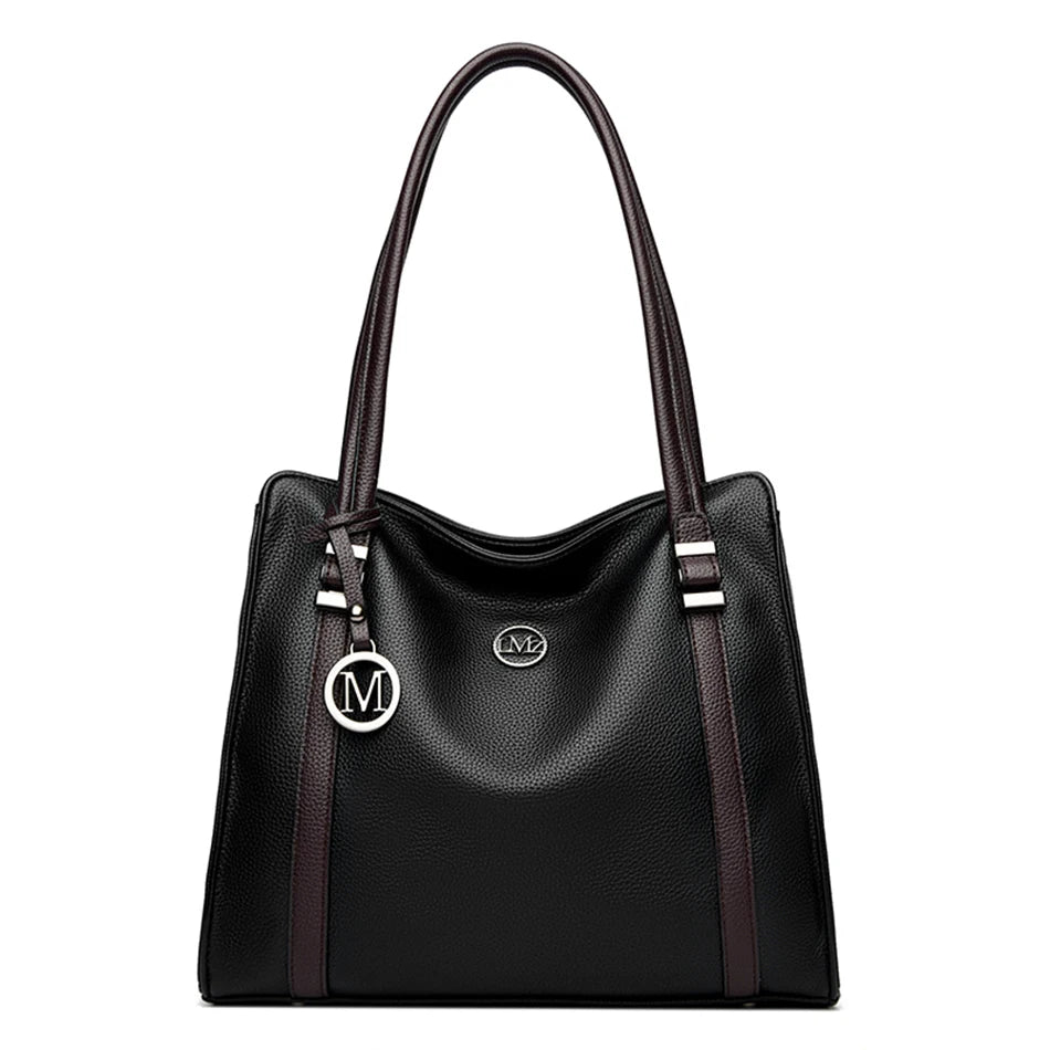 Soft Leather Luxury Handbags Large Capacity Shopping Bag