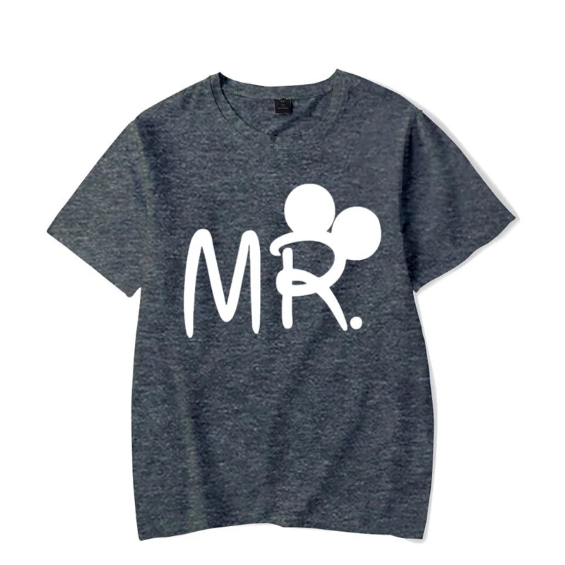 Mouse Cartoon MR MRS Print Couple TShirt Lovers Bird