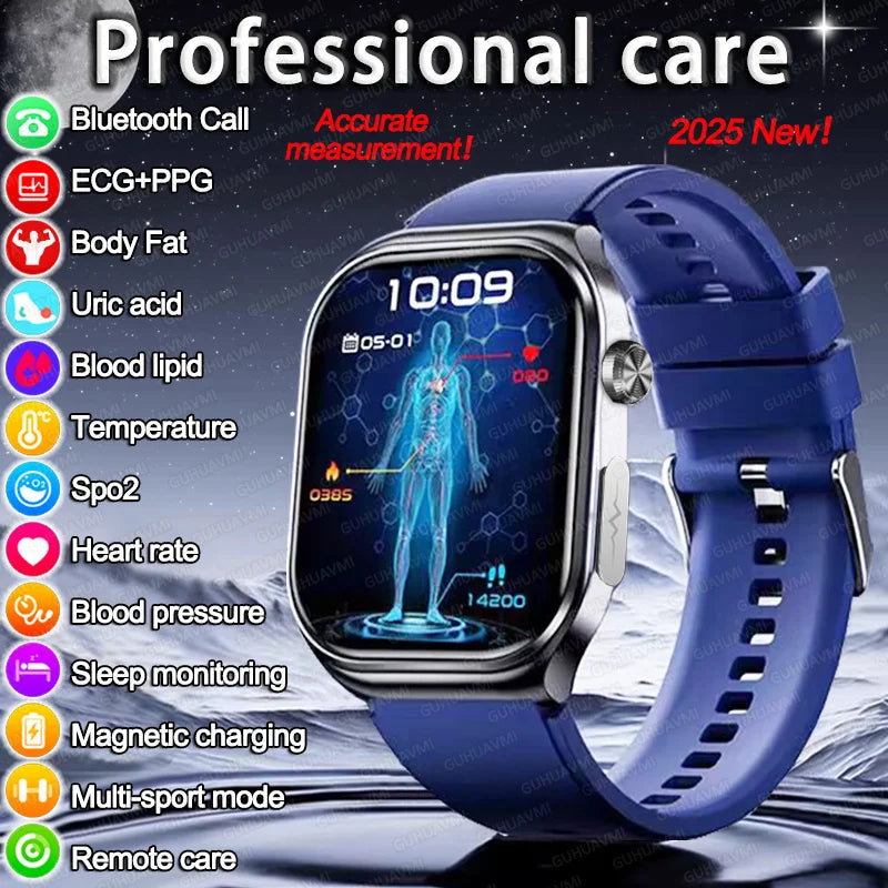 New ECG+PPG AI Health Diagnose Smart Watch Men And Women, Blood Lipid BP Uric Acid Heart rate Tracker
