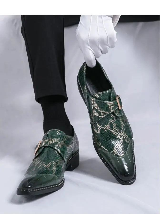 Chelsea Business Classic Leather Buckle Loafers, High Quality Low Heel Pointed Shoes