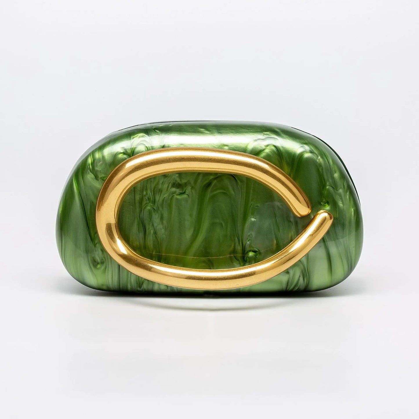 Trendy Acrylic Clutch Purses Metal Handle Purse Women's Evening Bag for Weddings Lady Parties Skin-Touch Coating Handbag