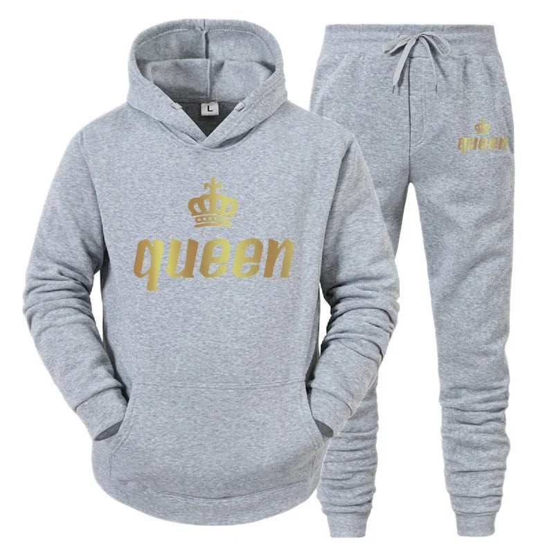King And Queen Couple Outfit Hoodie and Jogger High Quality King Queen Tracksuit