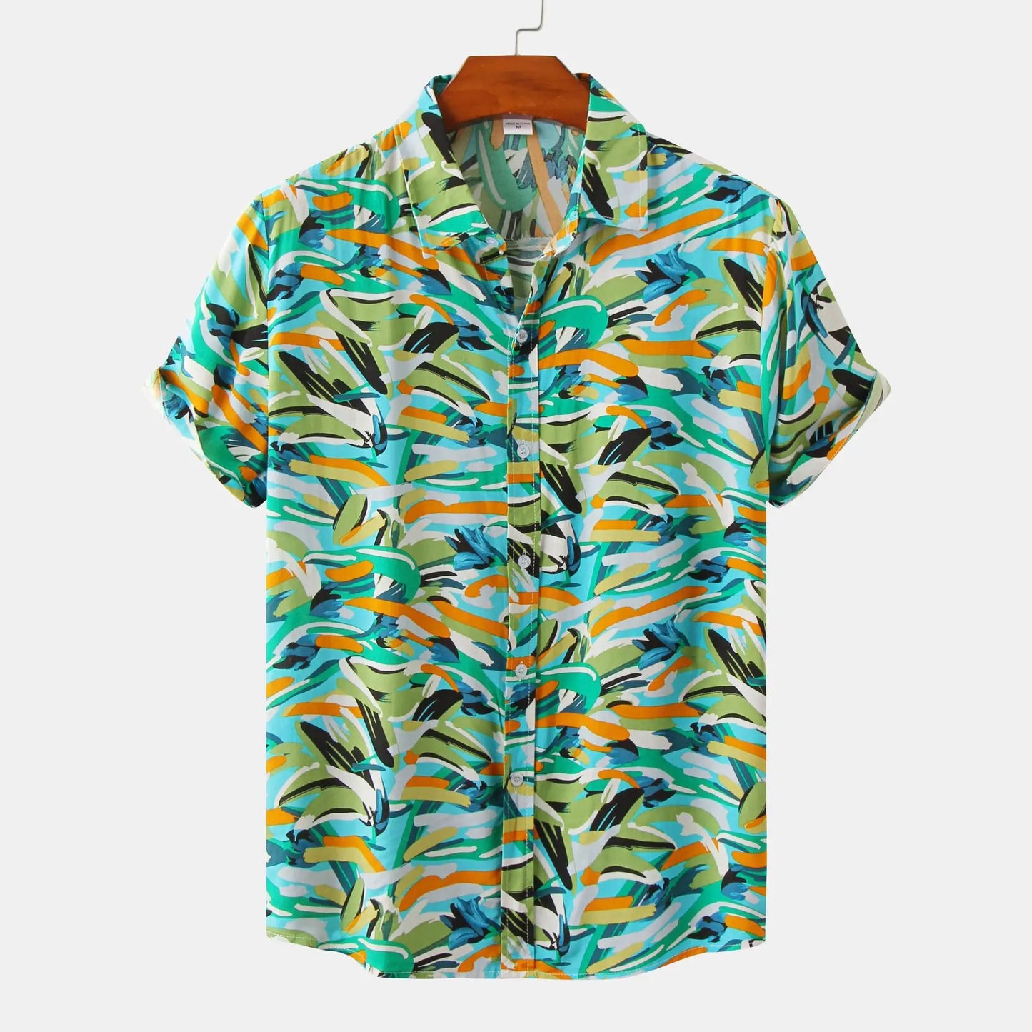 Summer  Fashion Social Beach Style Men Short Sleeve