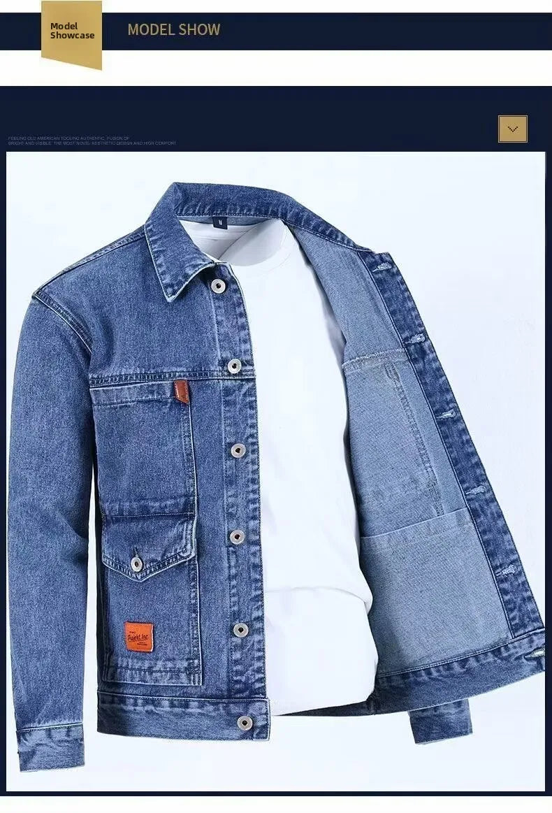 Denim Jacket Spring Autumn New Style High Street Multi Pocket