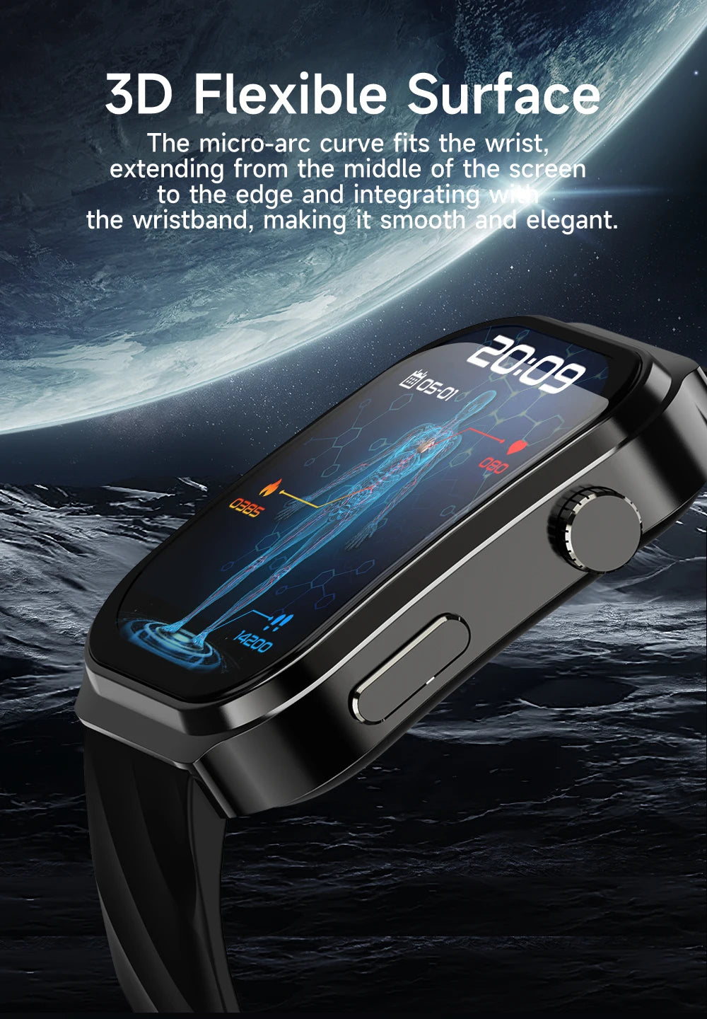 LIGE New AI Healthy Diagnosis Blood Lipids Uric Acid Smart Watch 2.2" Curved Screen Voice Bluetooth Call Health Smartwatch