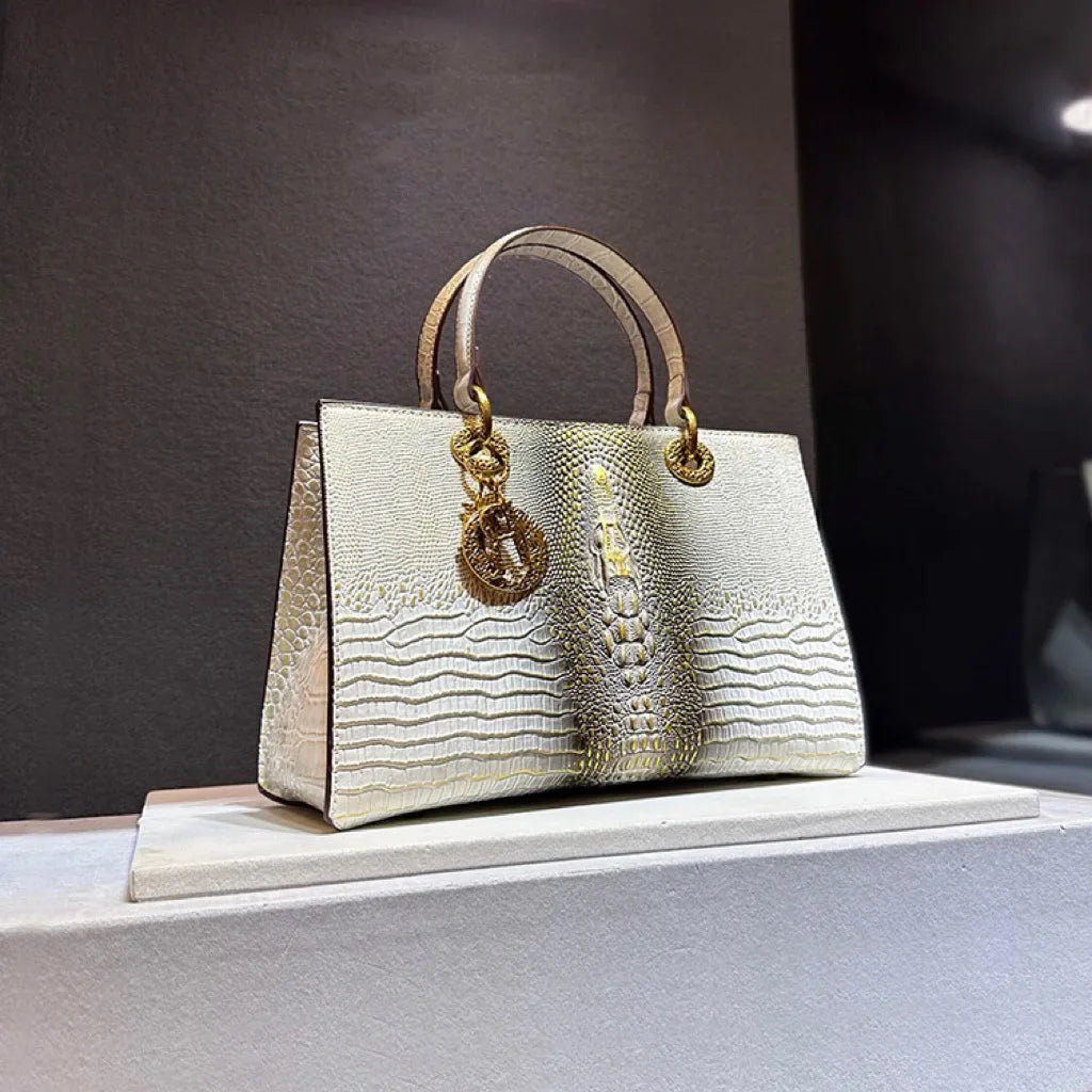 New Luxury Crocodile Pattern Handbag Women's Fashionable Leather Crossbody Bag High-end Feel Shoulder Bag