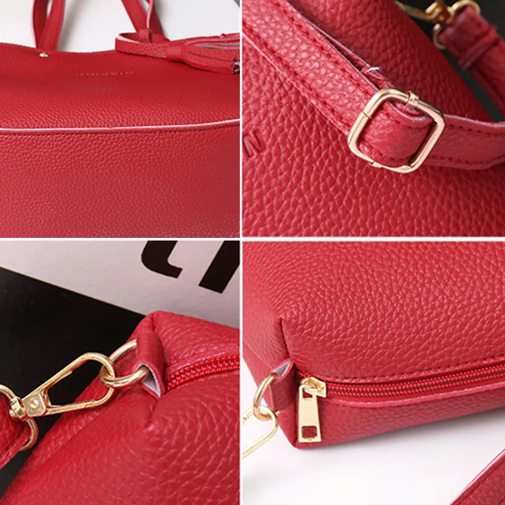 4Pcs/set Crossbody Bags  Leather Shoulder Bags Purse Ladies PU Crossbody Bag Bolsa