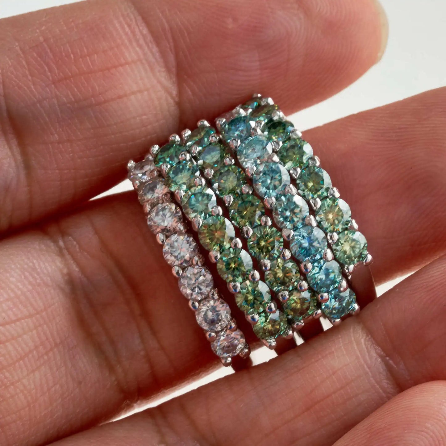 Round Moissanite Luxury Silver Ring