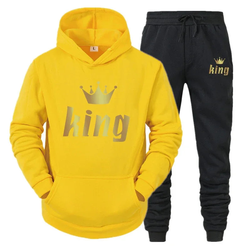 King And Queen Couple Outfit Hoodie and Jogger High Quality King Queen Tracksuit