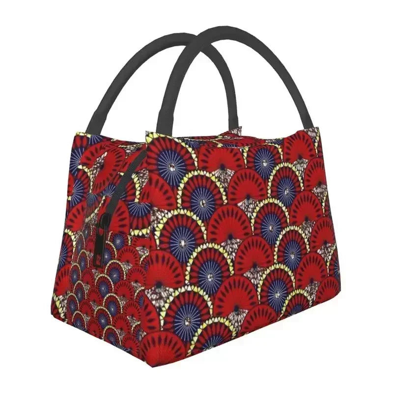 Ankara Print Insulated Lunch Bag for African Pattern Wax Design