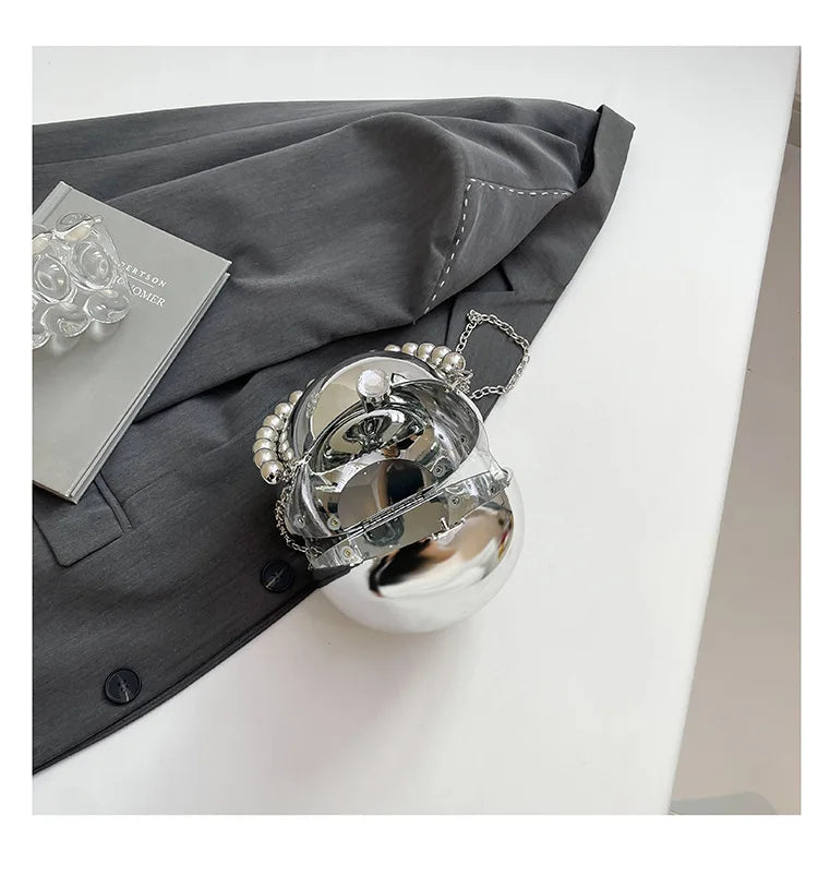 New acrylic eggshell bag 2025 fashion niche design women's messenger bag portable dinner bag