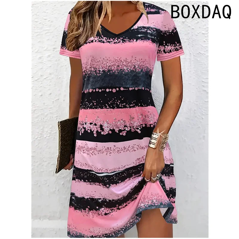 Short Sleeve O-Neck Elegant Vintage Dress