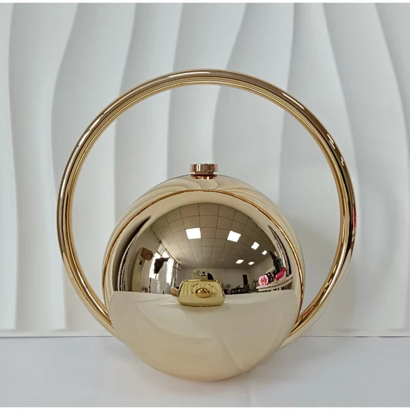 Exquisite Luxury Banquet Handbag Electroplated Handle Fashion Spherical Design Multi-functional Coin Purse Party Bag Acrylic Bag