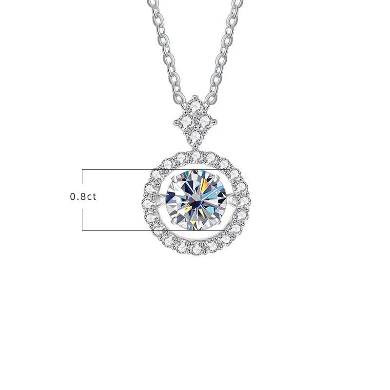 Simulated Diamond Necklace S925 Sterling Silver Jewelry