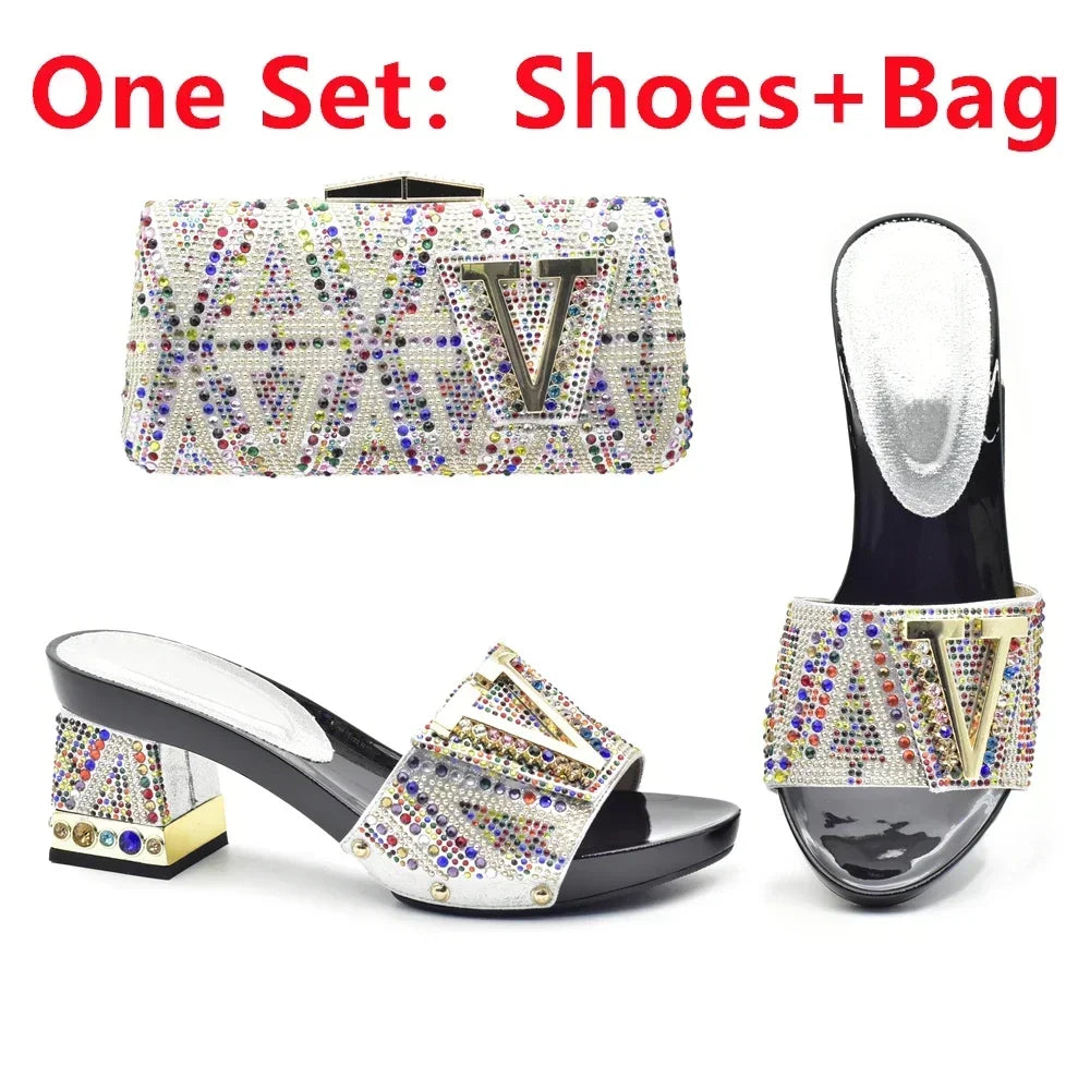 Wine Color Italian Shoes with Matching Bags
