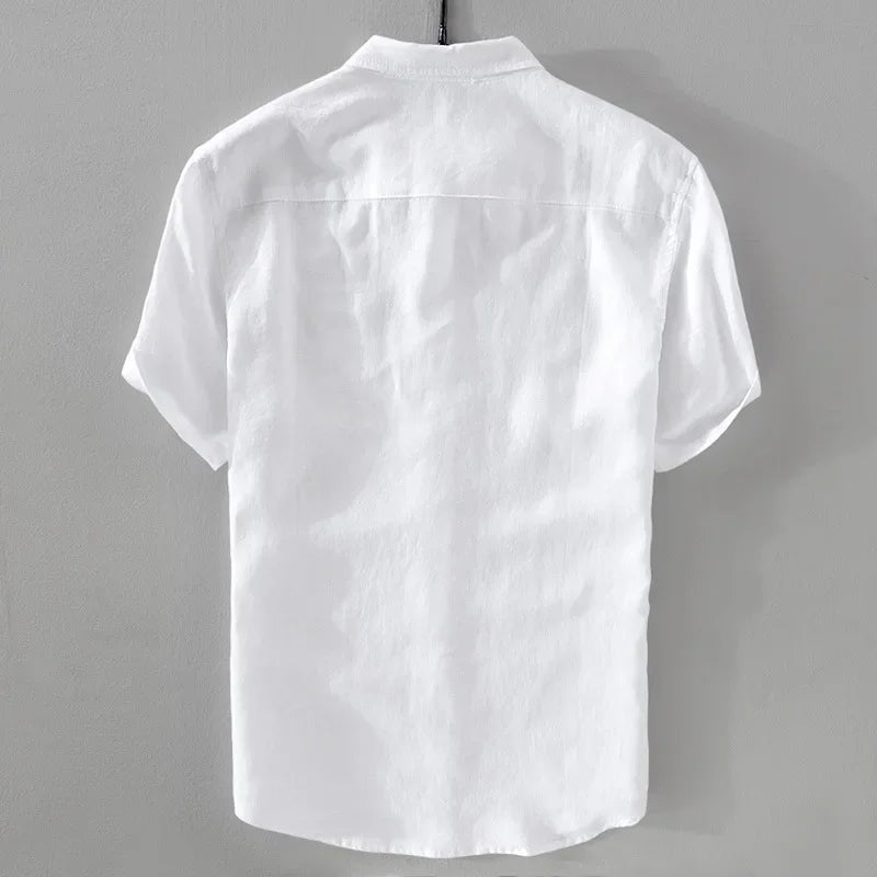 Pure Linen Short Sleeve Shirt For Men