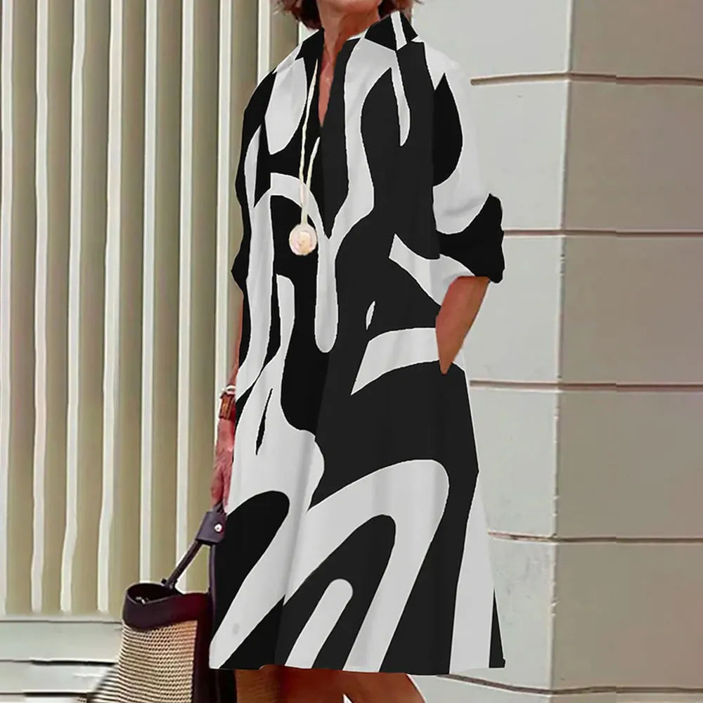Women's Long Sleeve Botton Dress