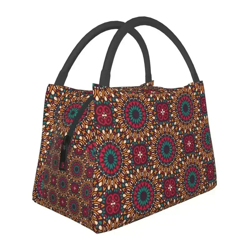 Ankara Print Insulated Lunch Bag for African Pattern Wax Design