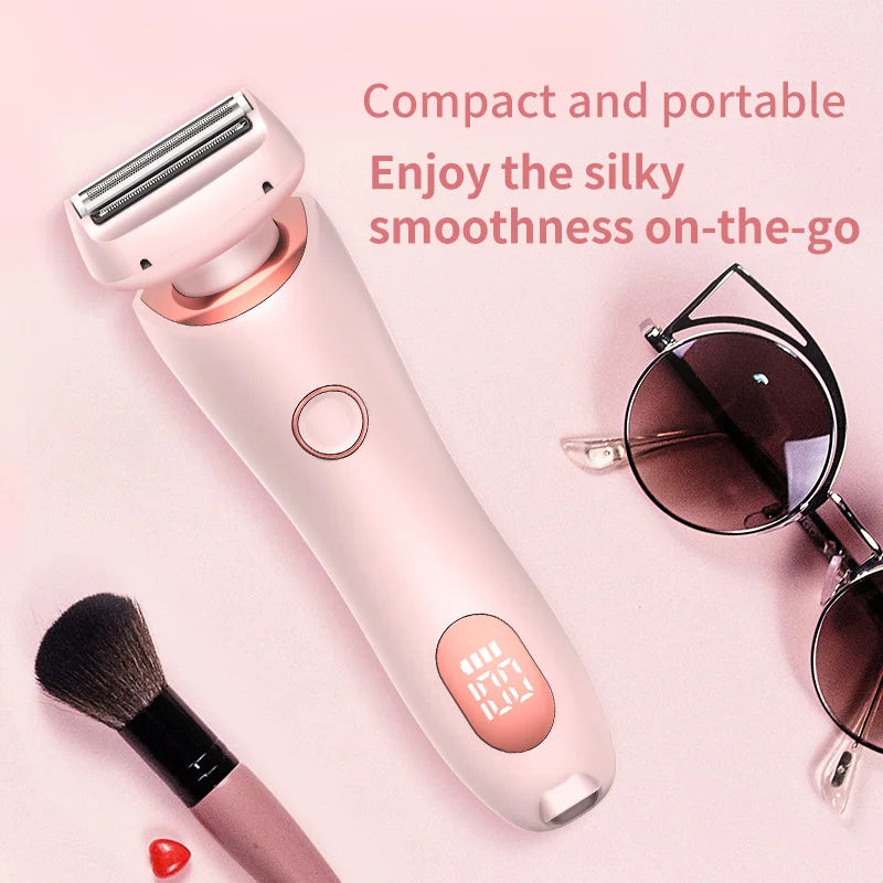 Portable Waterproof 2 In 1 Painless Shaving For Lady Private Part Hair Shaver Trimmer