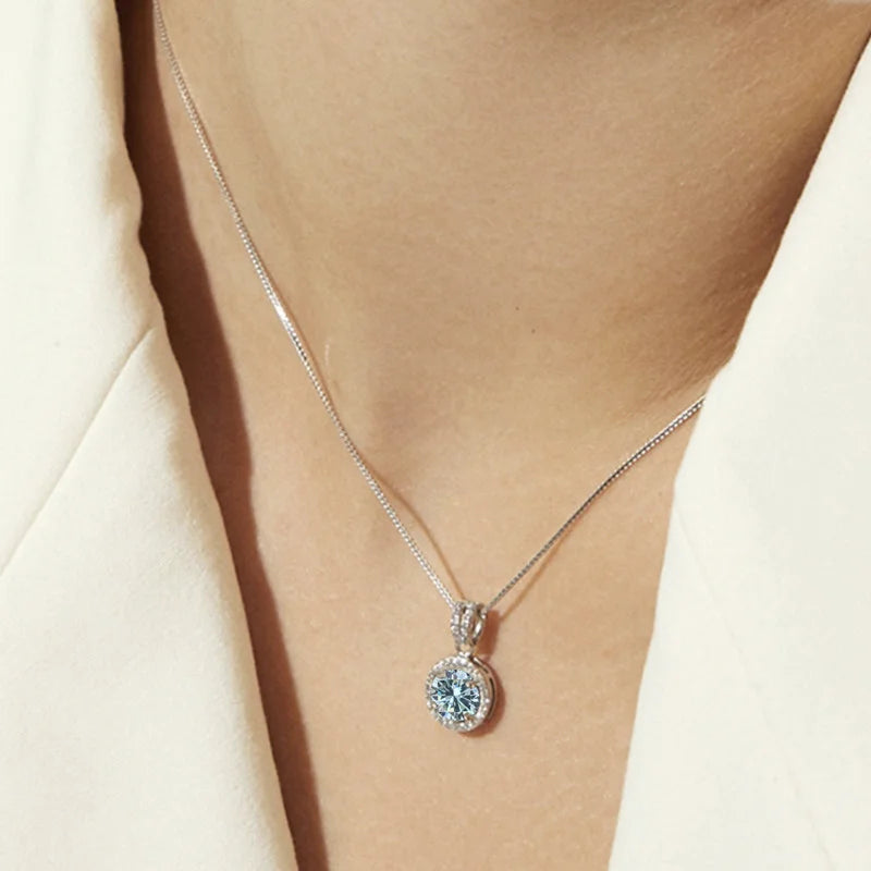 Moissanite Diamond Pendant Necklaces Luxury Chain
