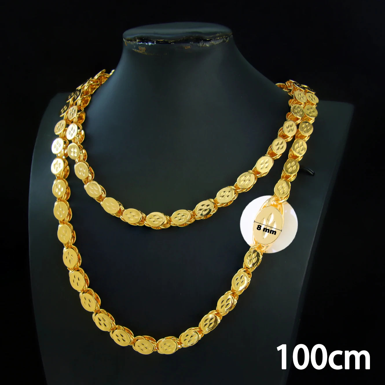 Luxury Long Necklace 50/100cm 24k Gold Plated Islamic Turkish Jewelry